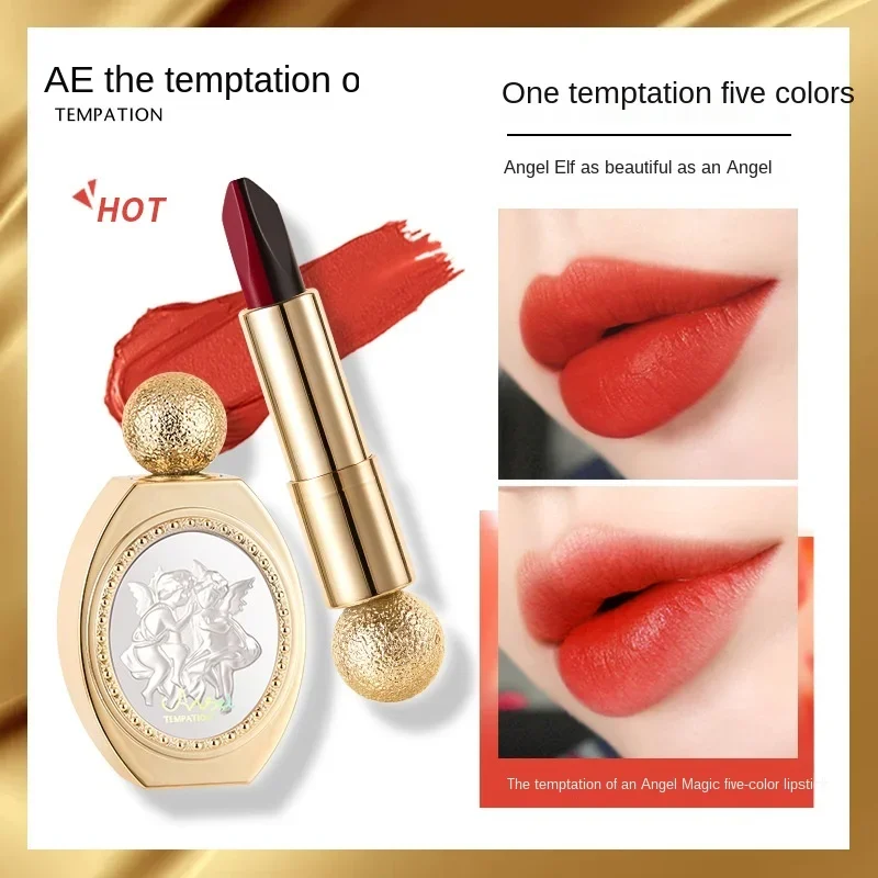 Oriental Classical Beauty 5 in 1 Lipstick Matte Pigmented Waterproof Lasting Lip Makeup Silky touch Charming Cosmetics
