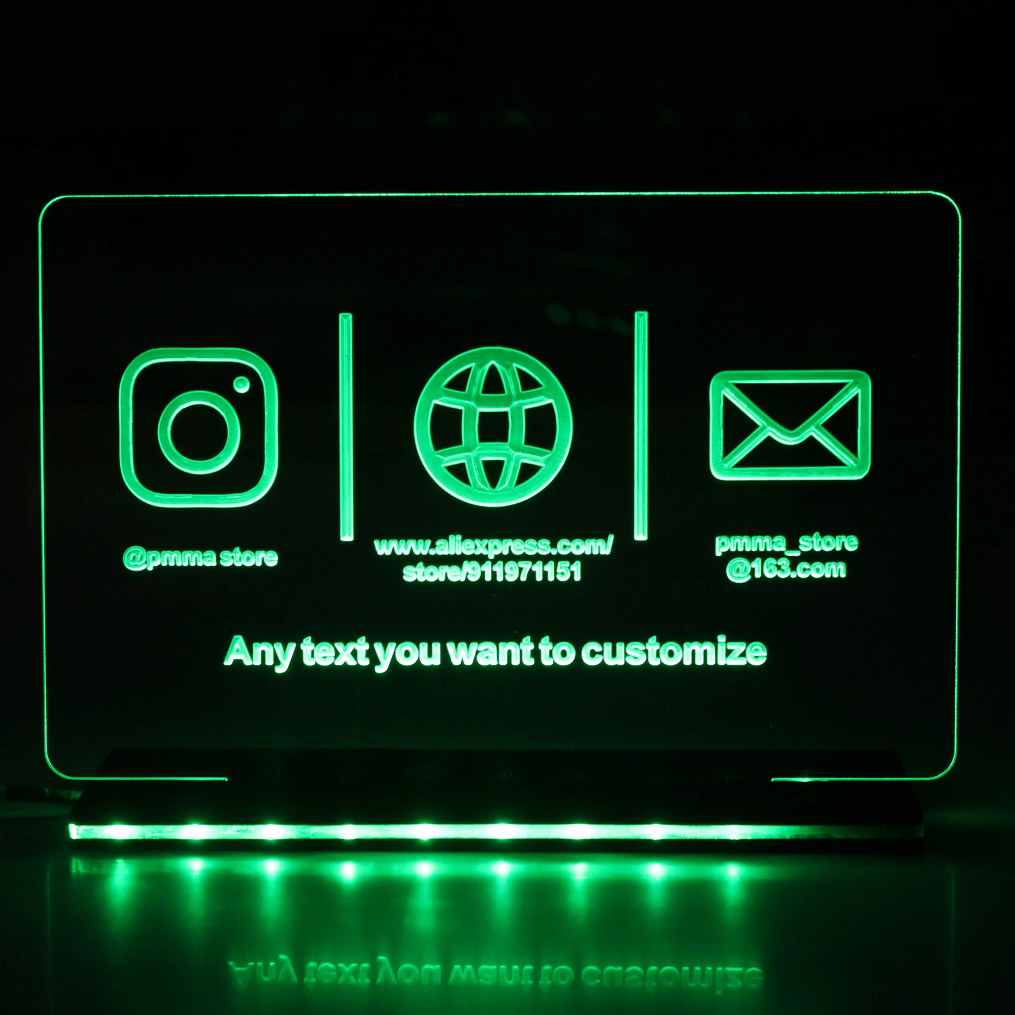 

Ins Fb Email Cash And So On Social Media Neon Light Luminous Acrylic Table Card Any Custom Information Night Light