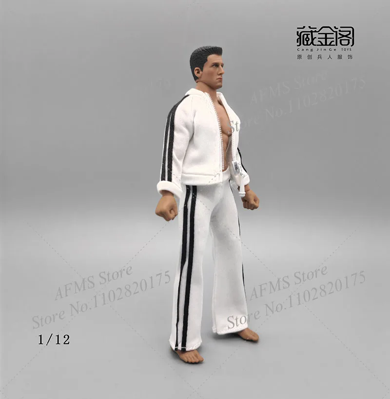 1/12 الرجال الجندي طالب موحدة طويلة الأكمام البريدي معطف السراويل السراويل الرياضية مجموعة صالح 6 بوصة عمل الشكل الدمى الجسم #6