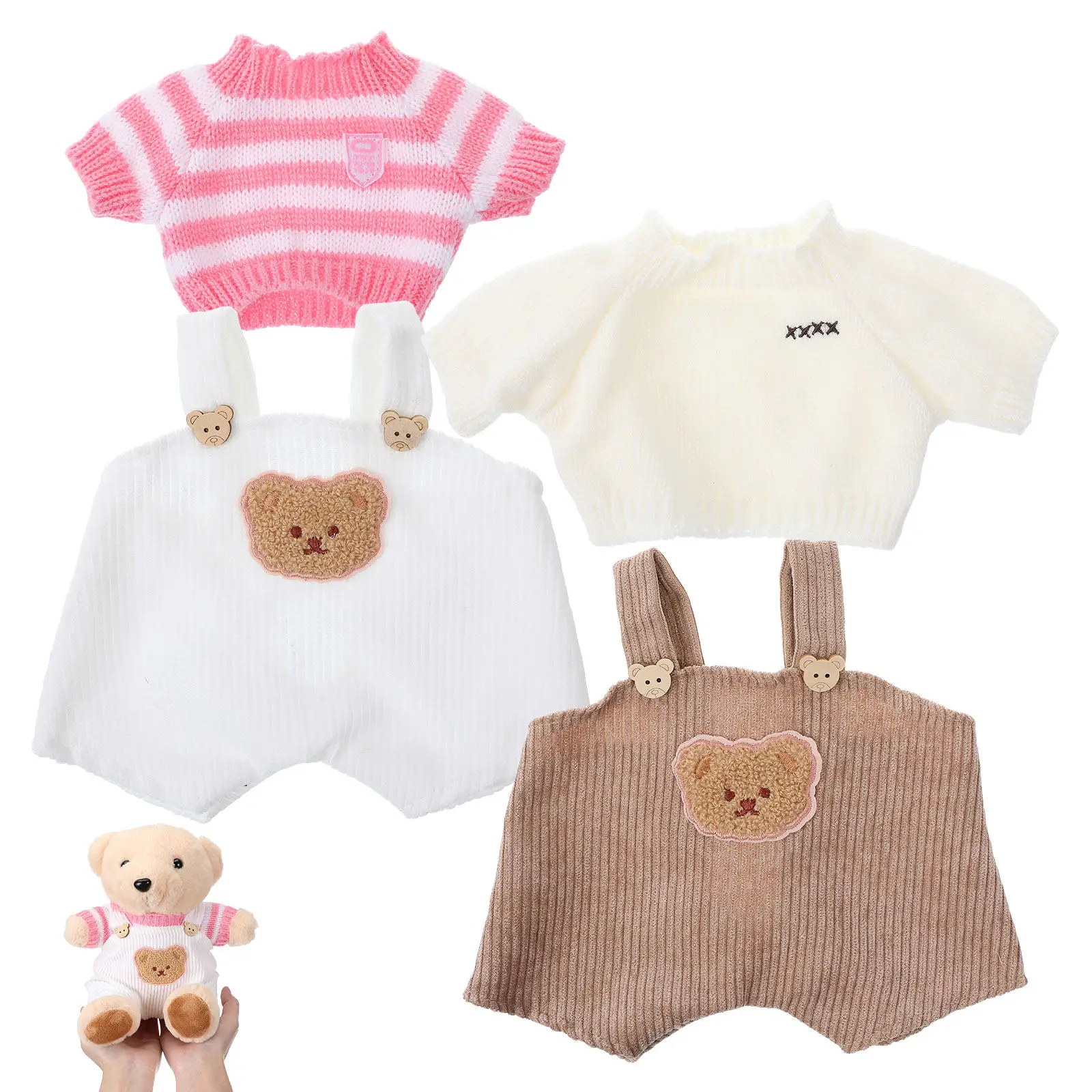 

Комплект одежды для плюшевого медведя 30 см: свитер и одежда на подтяжках для игр и демонстрации