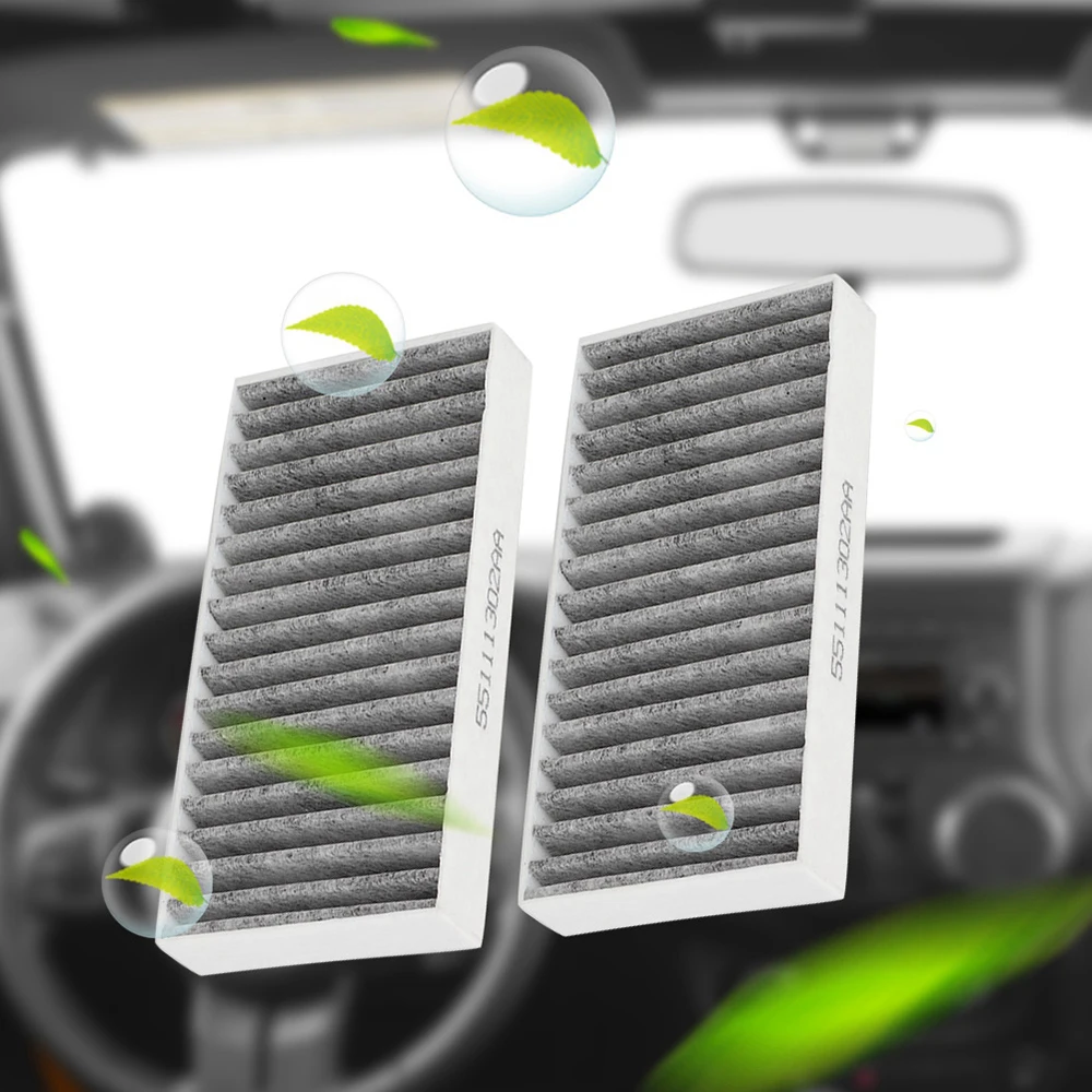 TIMOTRAS 2 Pcs Car Cabin Air Filter Fit for Jeep Wrangler 3.6L 2011-2012 OE 55111302AA 68233626AA