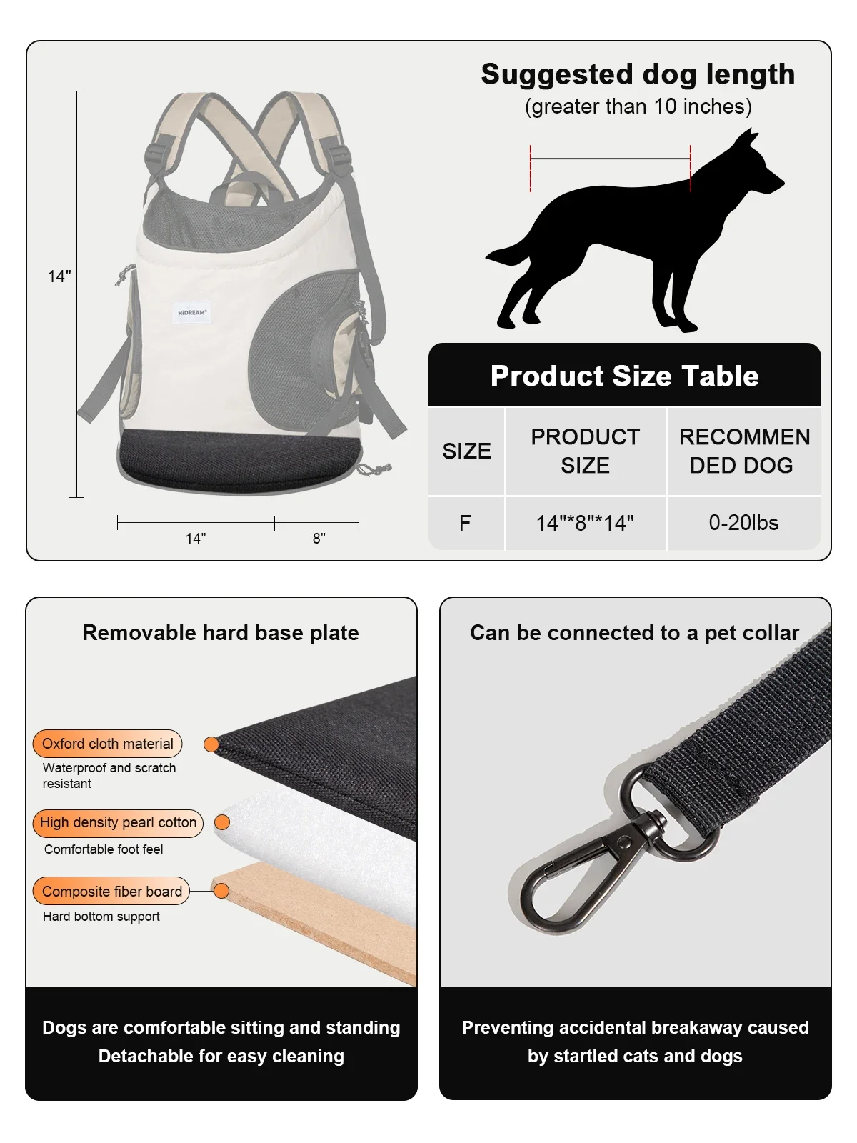 HiDREAM Puppy Kitten Travel Chest Sling Bag Pet Front Cat Dog Carrier Breathable Canvas Portable Backpack Cross Shoulder Strap