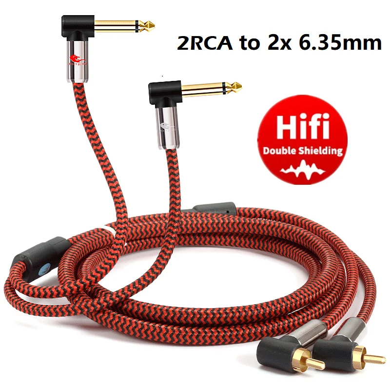 

Dual RCA to 1/4 Inch TS 6.35mm Jack Male Audio Cable for Amplifier Speaker Mixer Consoles Home Stereo System Interconnect Cords