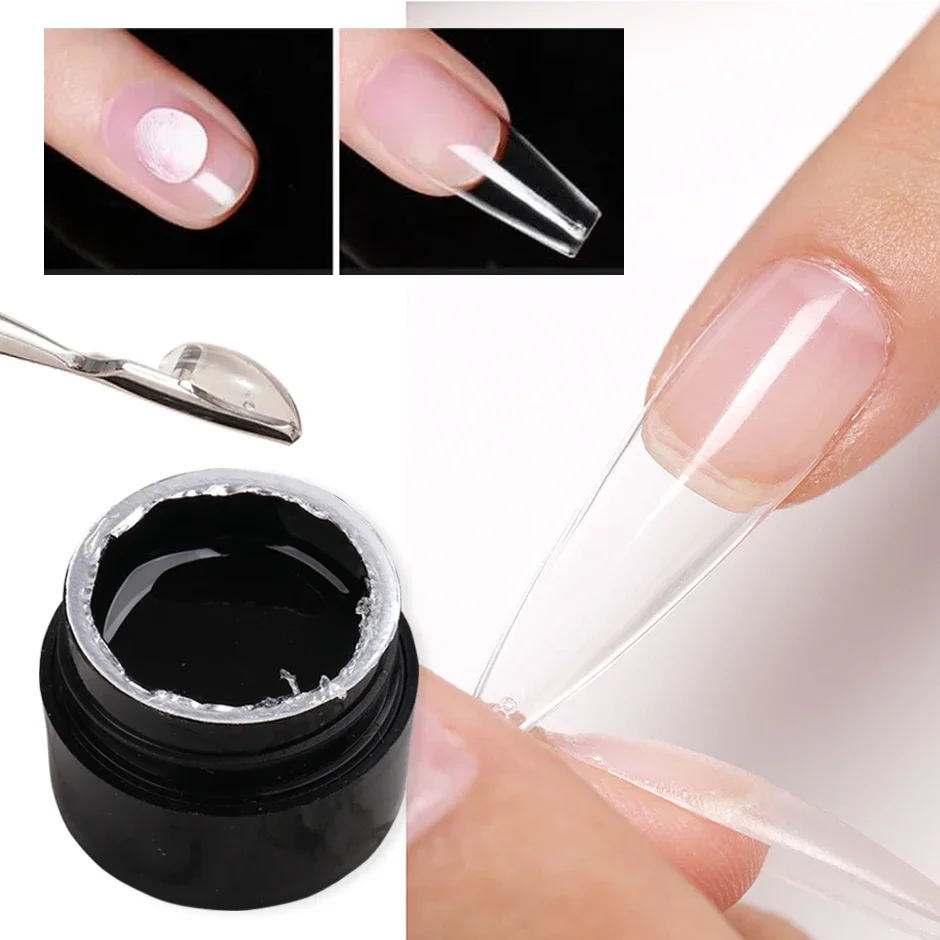 1/2 قطعة تمديد الصلبة مسمار تلميح هلام لينة هلام لاصق الغراء واضح الأبيض التصحيح نحت تصميم مع انتهازي كاذبة البولندية أدوات ديكور