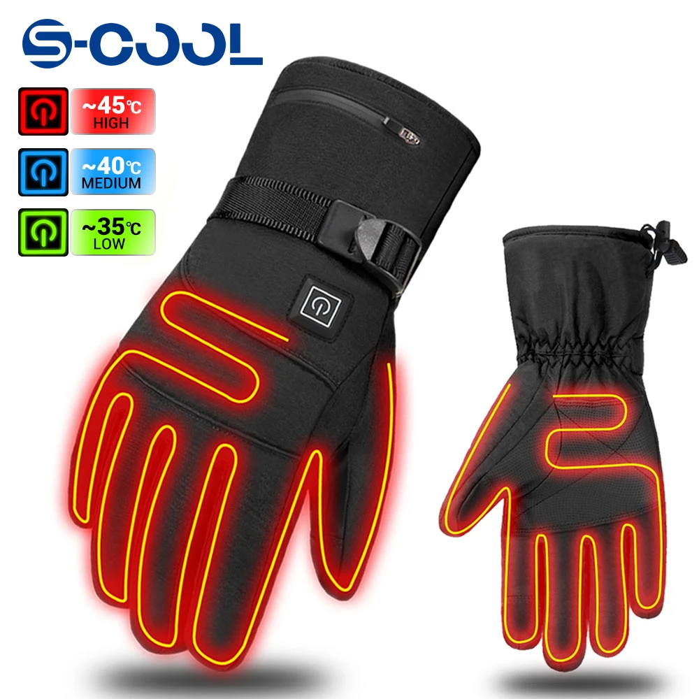 Gants thermiques électriques imperméables et rechargeables, mitaines métropolitaines chaudes, ski, snowboard, chasse, pêche, hiver