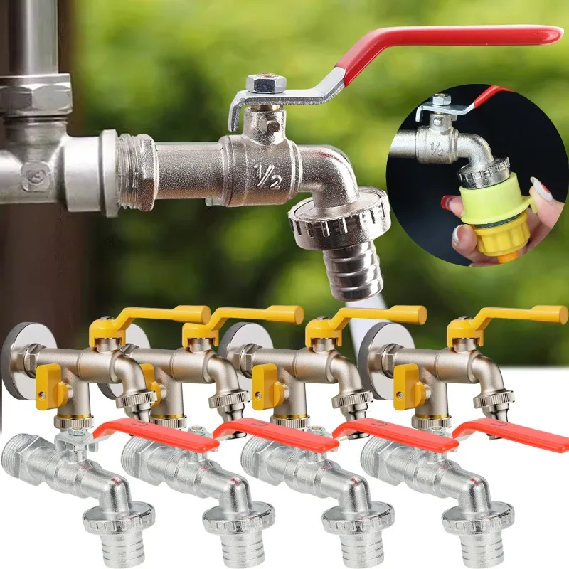 

Brass Faucet Single Outlet Freeze Proof Spigot Garden Irrigation Joint Connector Replacement Antifreeze Spigot Balcony Water Tap