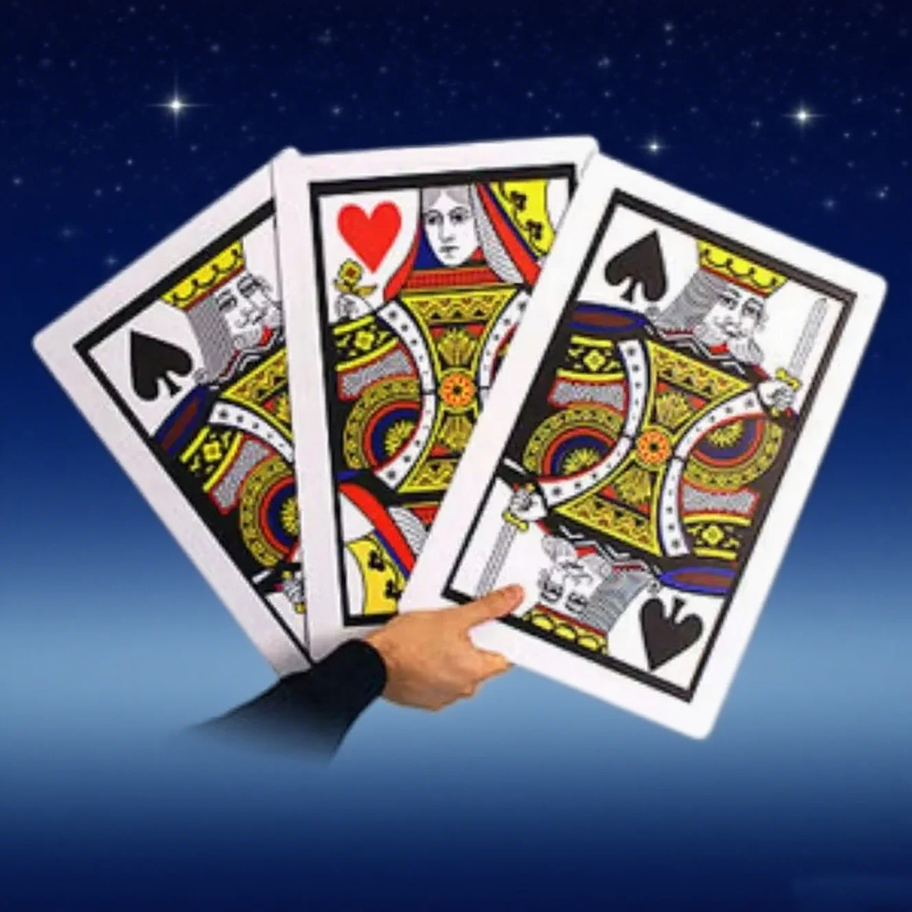 

1 шт. Автоматическая три карты Monte - гигантский пластик (45*30 см), фокусы, классические иллюзии, сценическая магия (материал ПВХ)