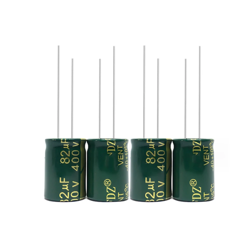 Capacitor eletrolítico de alumínio, baixo ESR, 400V, 82UF, 18x25mm, 400V82UF, 10pcs