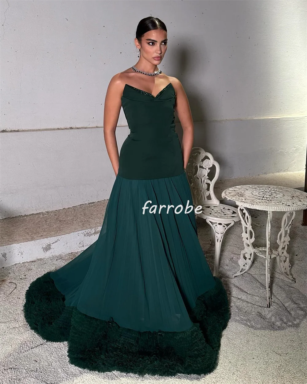 Customized Intricate Formal Jersey Pleat Draped A-line Strapless Long Dresses Bespoke Occasion Dresses Matching Exquisite