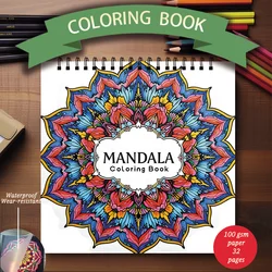 Coloring Book - 7.87x 7.87 inches 32 pages mandala coloring book - perfect for soothing, doodling, holiday parties