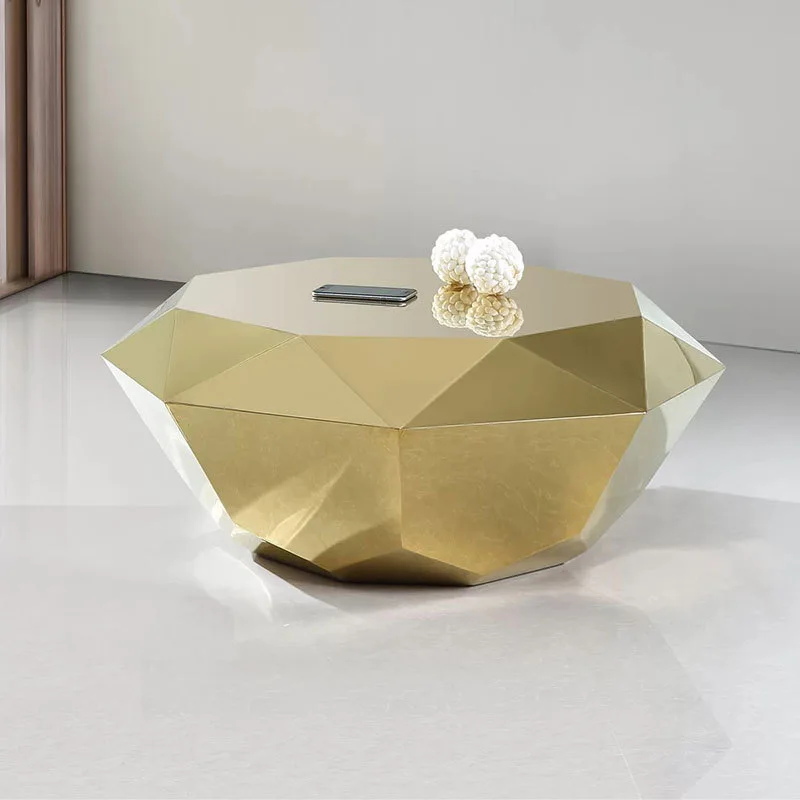 Modern minimalist coffee table, fiberglass special-shaped diamond coffee table, table
