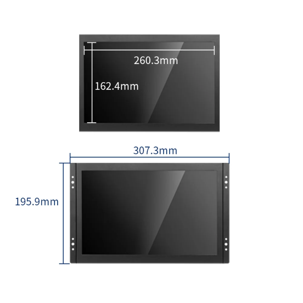 Sunlight Redable 1000nits 12 Inch 1920*1200 Industrial Grade LCD Touch Display Open Frame Monitor with HD VGA Inport