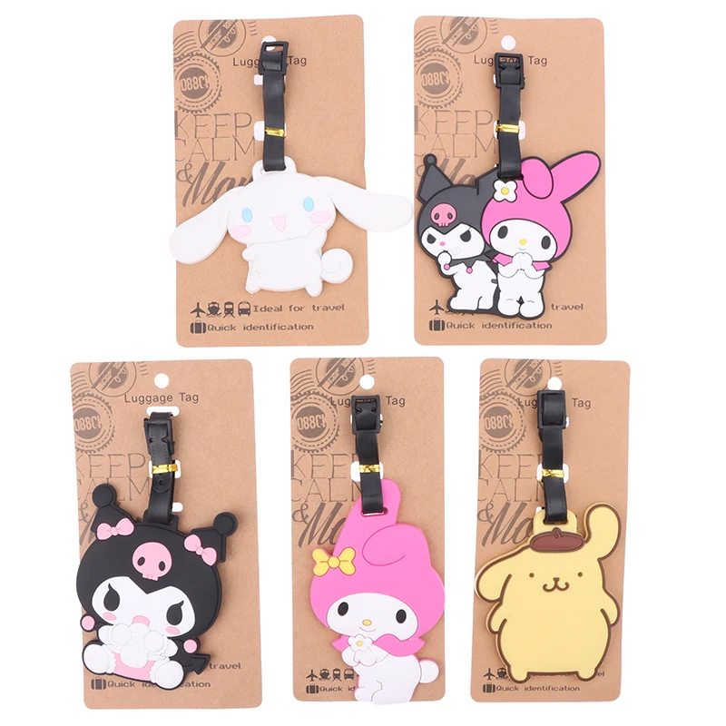 1PC Cartoon valigia ID indirizzo titolare bagaglio imbarco portatile Hello Kitty etichetta per bagagli Cute My Melody etichetta per bagagli