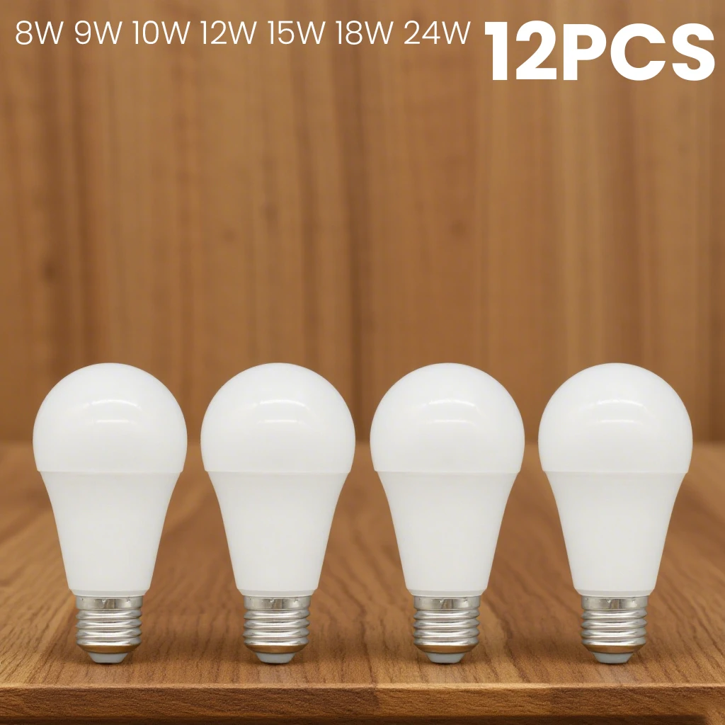 

12pcs E27 Bulb LED AC 110V 220V 3W 8W 9W 12W 15W 18W 20W 24W LED A60 G45 Lamp Saving Cold Warm White Bulbs for Home Light