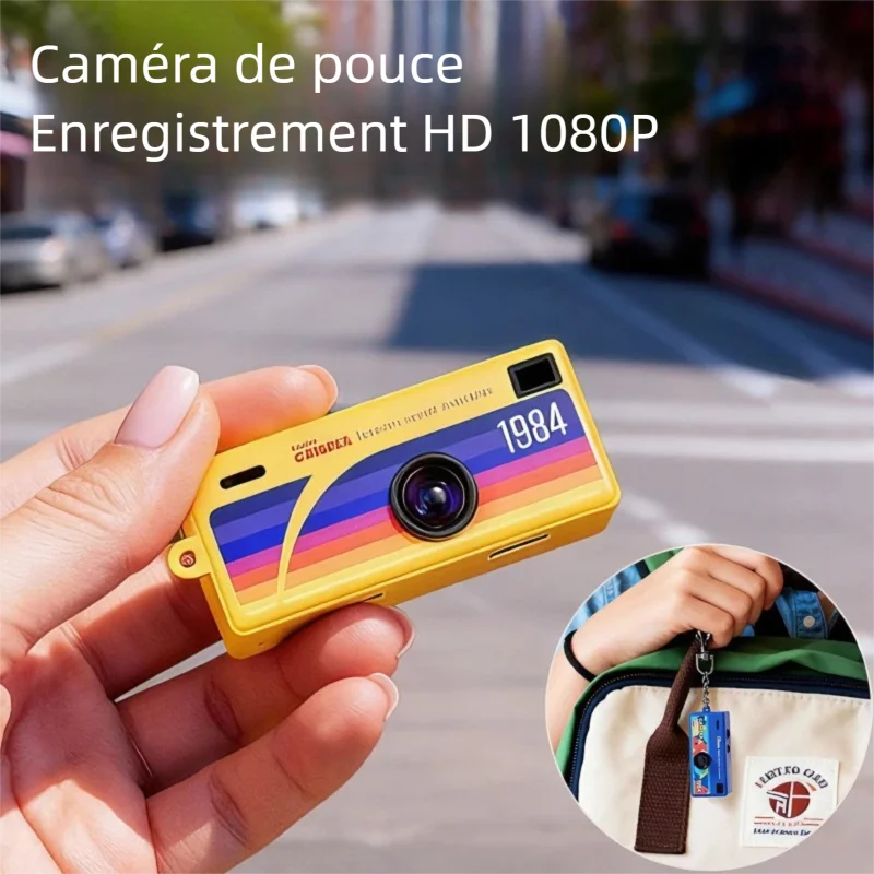 

Мини-брелок в стиле ретро, камера для большого пальца, 1080P HD-рекордер, встроенная вспышка, автофокус 130 ° Портативная камера с широкоугольным объективом и TFT ЖК-экраном