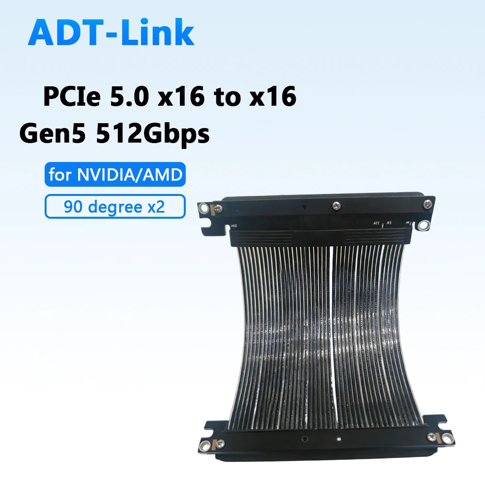 

Pcie 5.0 X16 PCI Express Riser Cable 90 Degree Upright Newest GPU RTX 5090 Video Card Mini ITX Chassis 16x Graphics Card 300mm
