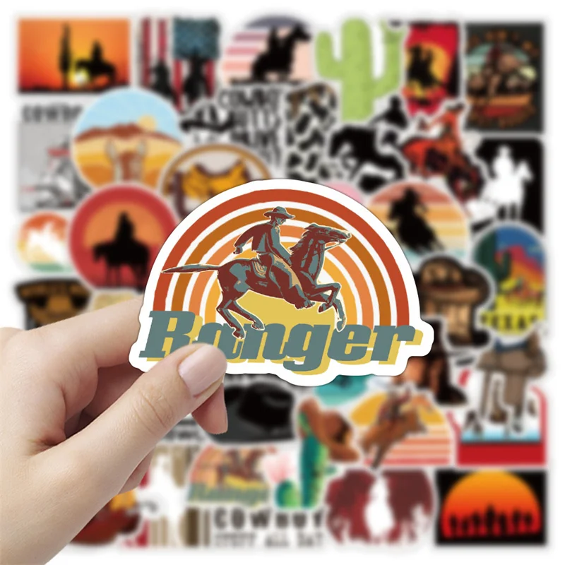 10/30/50pcs Cowboy Stickers Laptop Bicycle Guitar Skateboard Sticker Kid DIY Graffiti Waterproof Stickers Toy