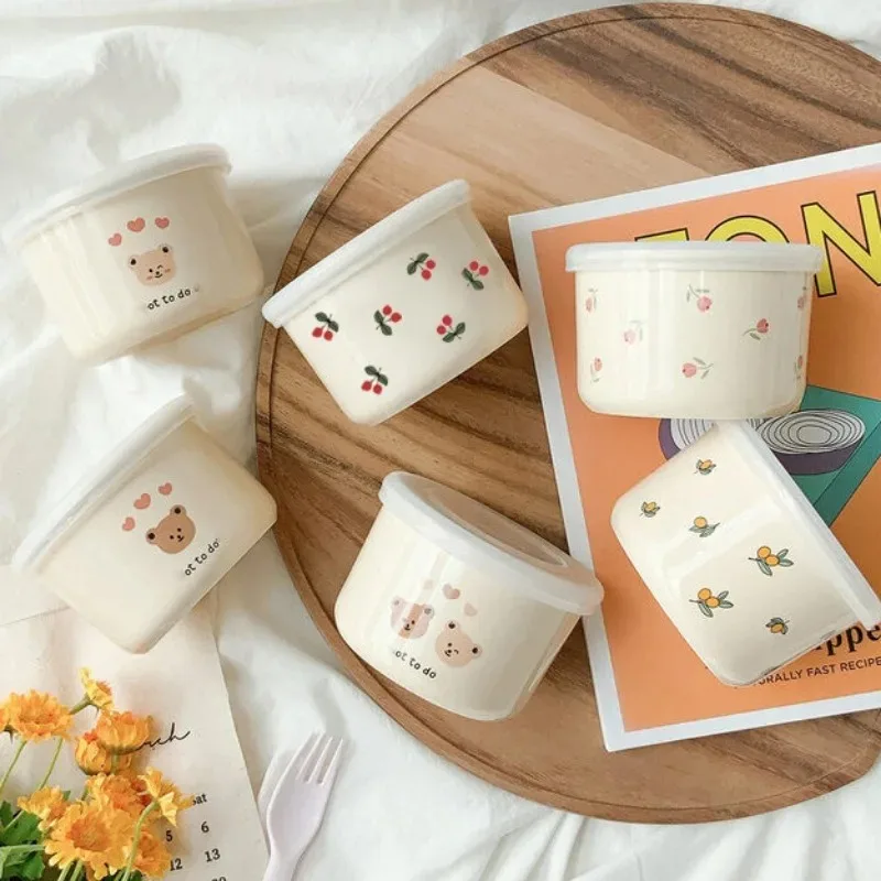 Cute Ceramic Baby Feeding Bowl with Adorable Bear Cover and Scale, Perfect for Toddler’s Meals