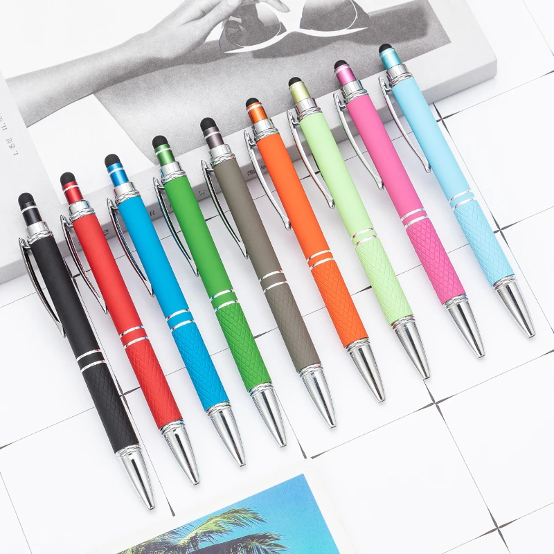 

36PCS Press the adhesive spray ballpoint pen, metal touch advertising gift pen, business enterprise promotion ballpoint pen