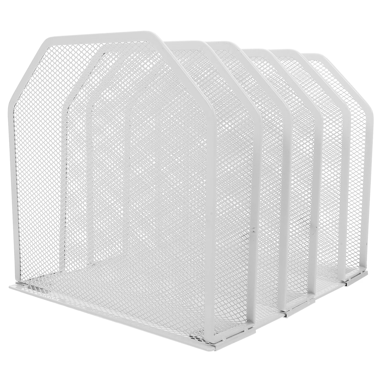 Metal Desktop Organizer 5-Section Detachable File Holder Vertical Document Storage For Office Home Workspace Upright File