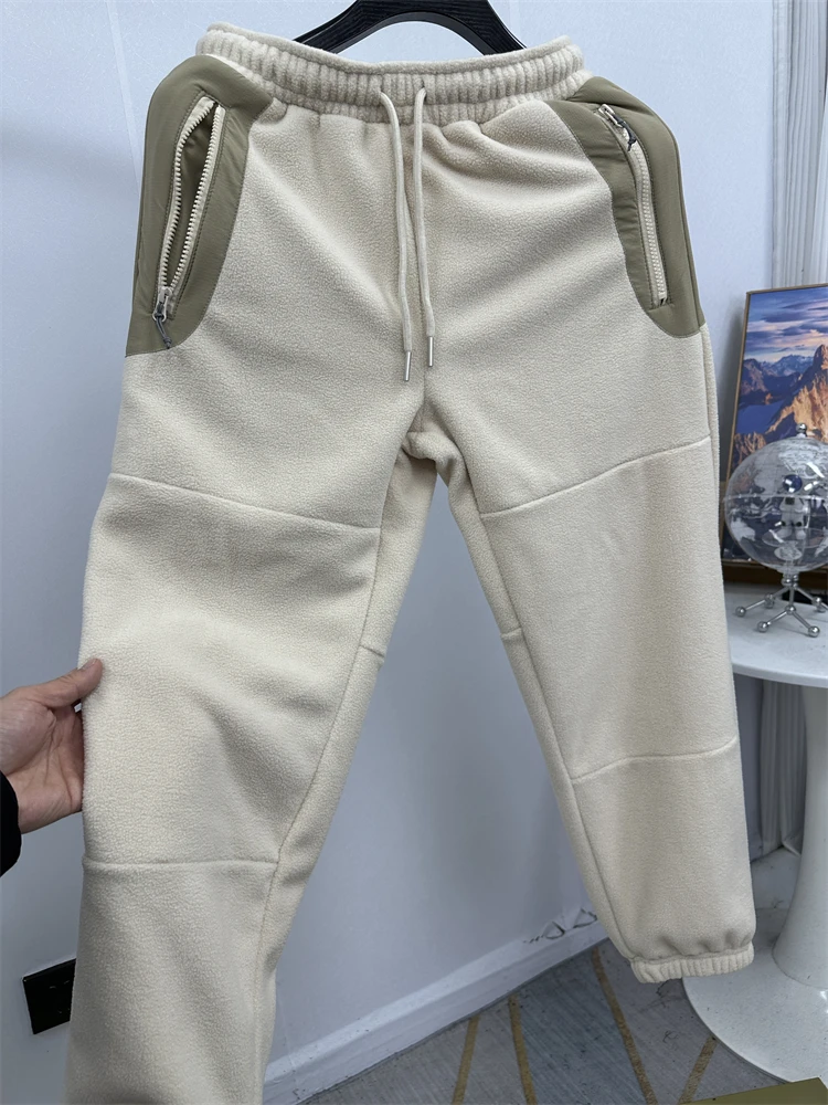 Men's Fashionable Casual Pants Double-sided Fleece-lined Cuffed Thermal Autumn Winter Straight Leg Long Fashion Urban Style