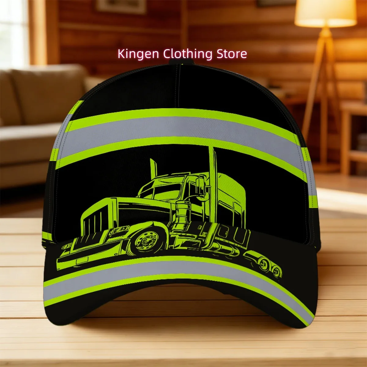 1pc with Heavy Truck Design Print All-Over Print Duckbill Hat Hand Washable All-Season Hat for Casual Attire Street Style for Ca