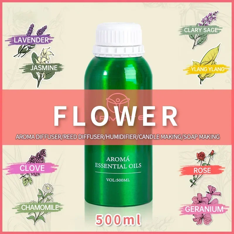 NAMSTE Diffuser Essential Oils Flower Collection 500ML Fragrance Perfume Oil Flavoring For Home Hotel Professional Air Freshener