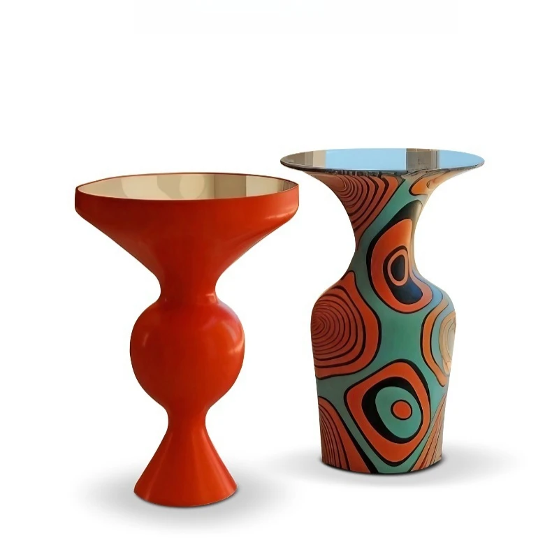 

A light luxury-style solid wood round movable coffee table