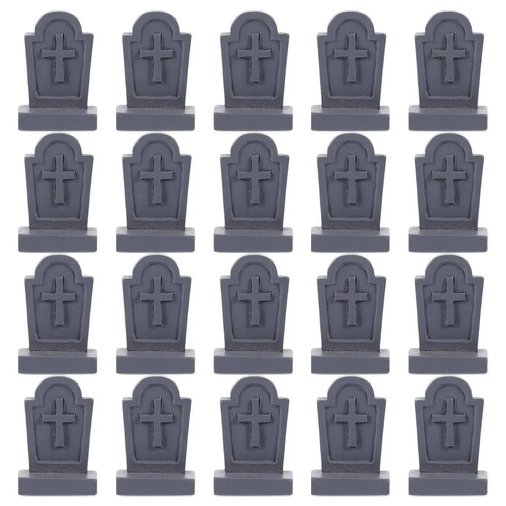 20 Pcs Micro Landscape Tombstone Halloween Decorations Tombstones Props Grave For Cemetery Resin Miniature Graves Yard