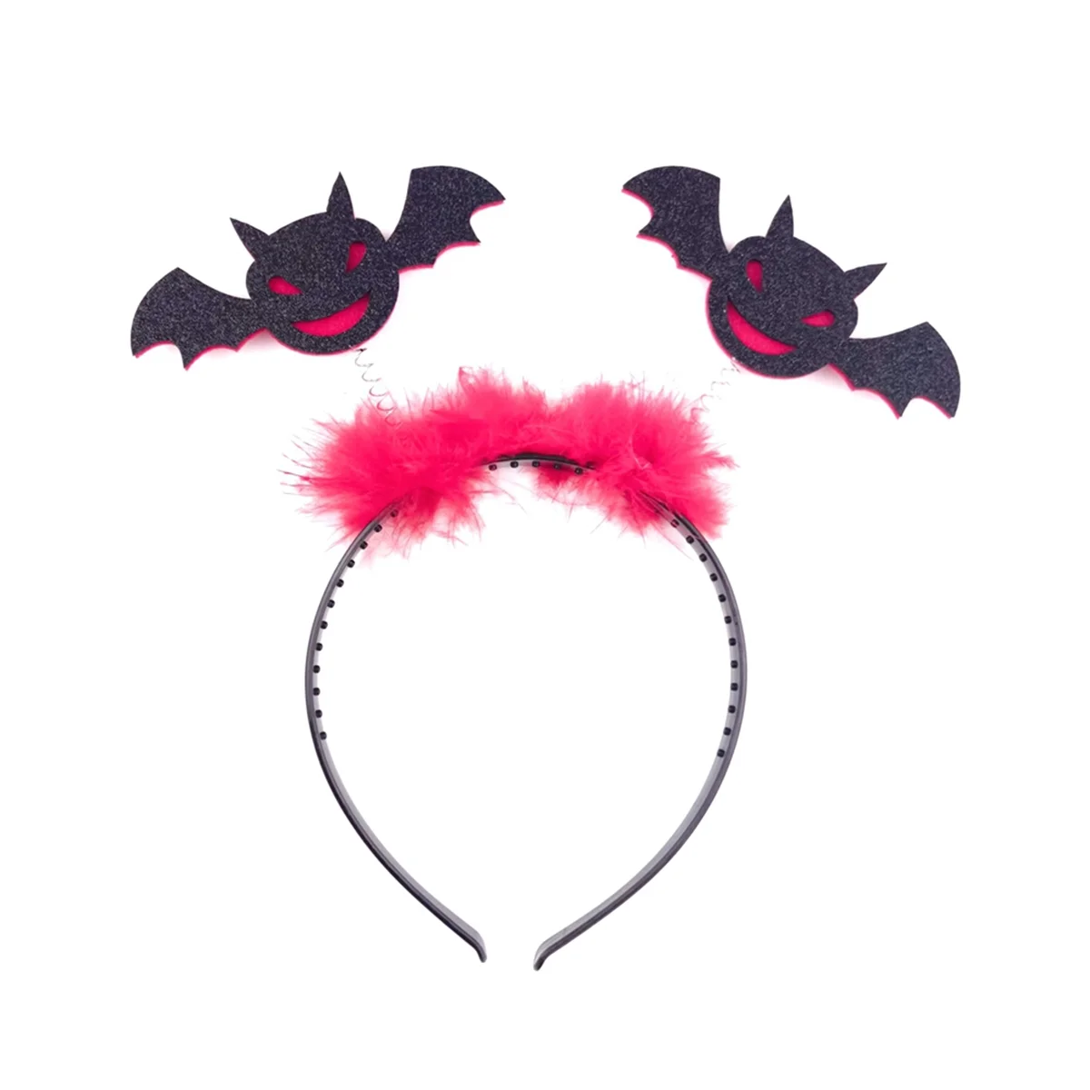 AGG-Halloween Bat Headband Day of the Dead Sequins Hairband Cosplay Costume Headpiece for Adult Kids Stage S Headwear Black