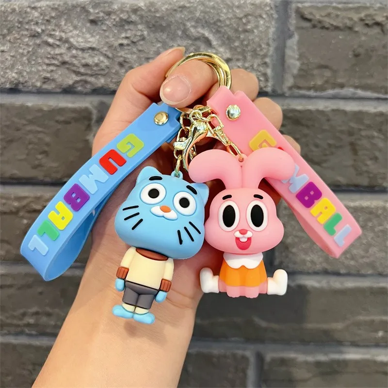 The Amazing World of Gumball Keychain Cartoon Anais Darwin PVC Model Doll Pendant Backpack Decoration Keyring Accessories Gift