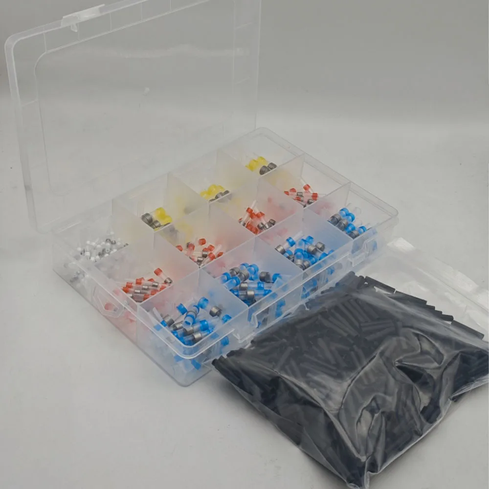 820Pcs Waterproof Solder Ring Heat Shrinkable Tube Solder Terminal Combination Set Seal Solder Sleeve Solder Seal Wire Connector