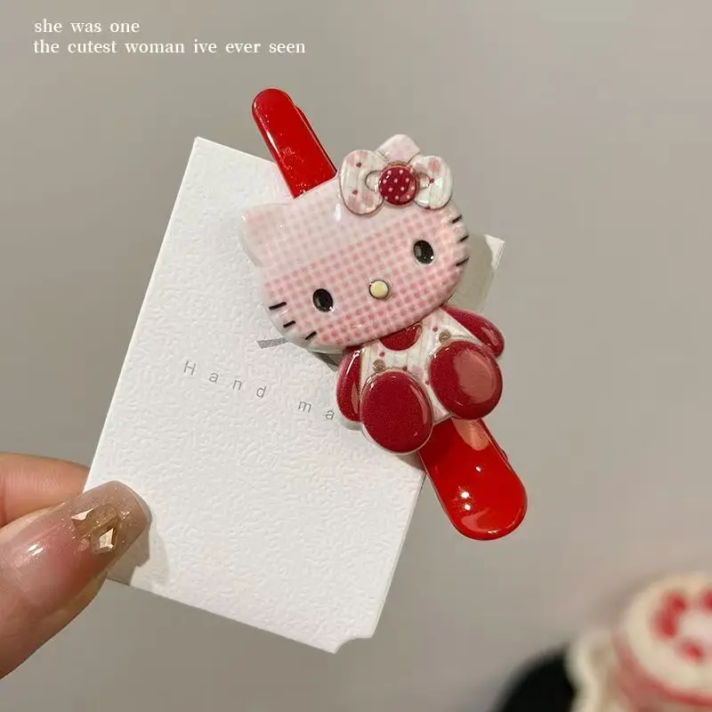 

HelloKitty hair clip kawaii Sanrio Japanese girls cartoon bangs side clip cute children's hair accessories gift