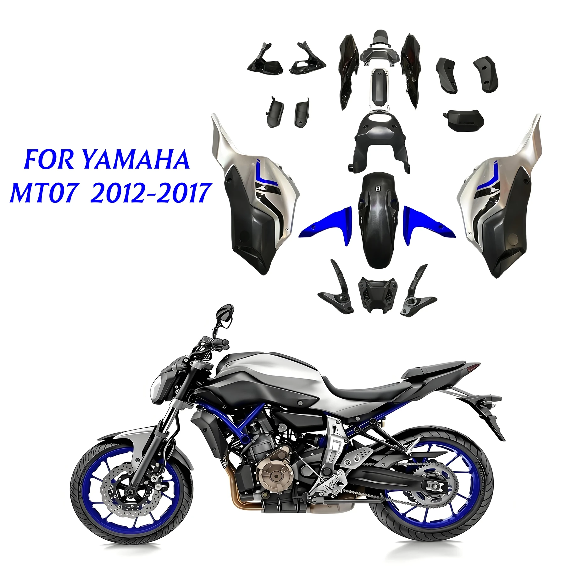ABS Injection Full Fairing Body Kit Fit For 2012 - 2017 For Yamaha MT07 FZ07 MT-07 Set MT 07 FZ 07 2013 2014 2015 2016 fairings