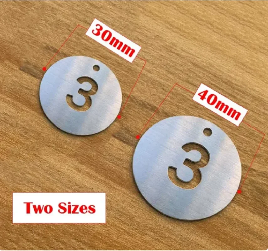 Stainless Steel Number Plate Digital Label Mark Sign Classification Metal Number Marker 1-100 Number Card For Key Item Mark Tags