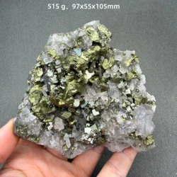Natural Pyrite mineral specimen + healing quartz crystals and stones rock