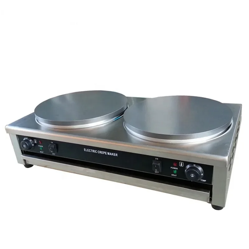 China Professional Non-stick Crepe Machine Pancake Making Machine Double Head Electric Crepe Machine