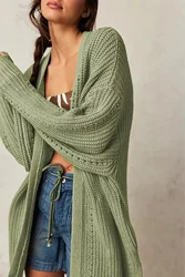 Thick oversized Sweater cardigans for woman Autumn Winter  long sleeve V Neck Knitted Coat long cardigan