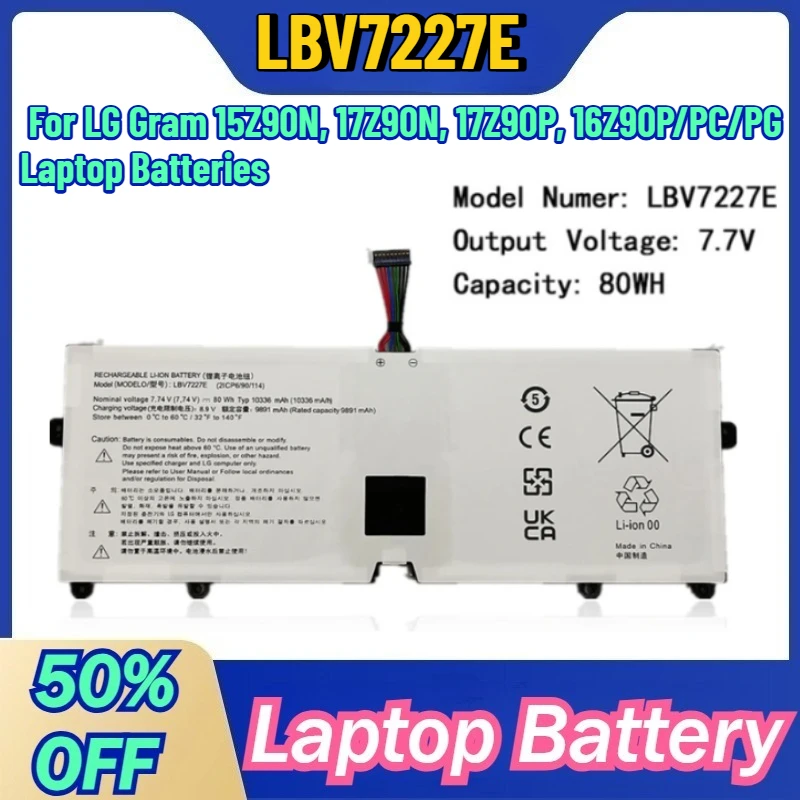 

Аккумуляторы для ноутбуков LG Gram 15Z90N, 17Z90N, 17Z90P, 16Z90P/PC/PG с функцией длительного режима ожидания LBV7227E