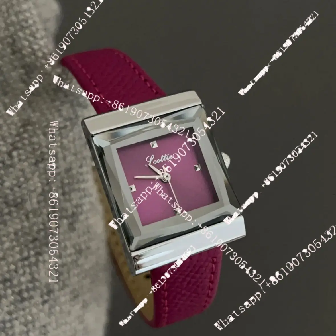 

Eight elegant intellectual square high-end watch women light luxury white niche women leather watch women