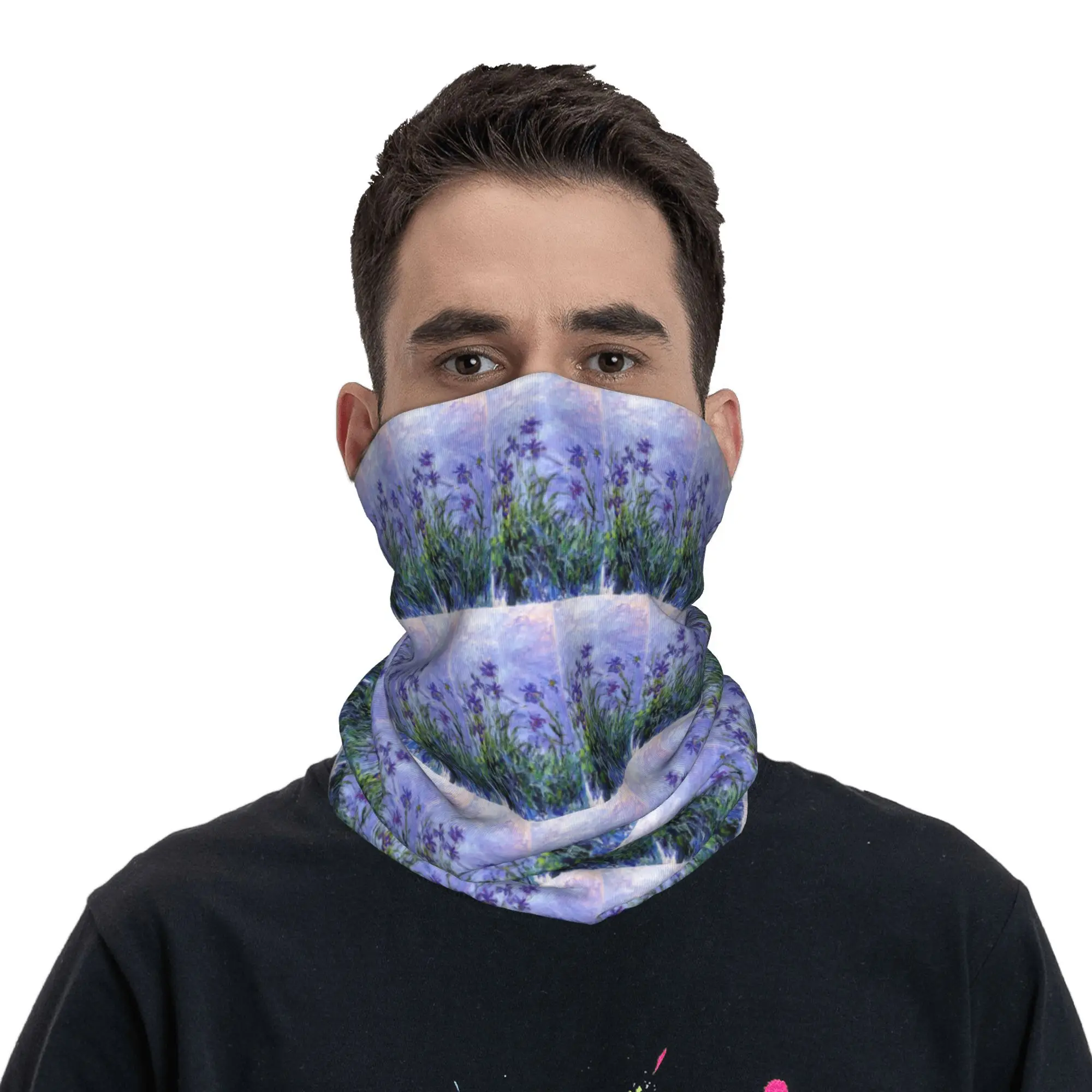 

Клод Моне Сиреневые Ирисы 1971, бандана, гетры с принтом, маска, шарф, многофункциональная Балаклава для верховой езды для мужчин, женщин, взрослых, ветрозащитная