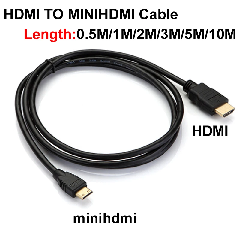 

Mini HDMI-compatible to HDMI Cable 1080p 3D Gold Plated Plug For Monitor Tablet Camera DV graphics card HDTV Display Projection