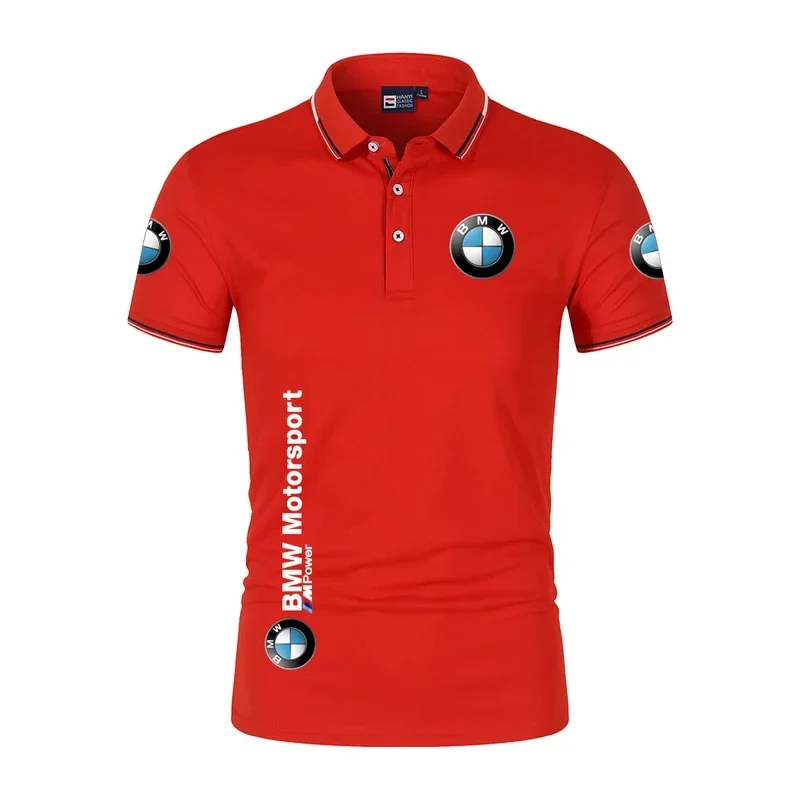 BMW Motorcycle Racing Men's Shirt Summer Short Sleeved Men's Polo Shirt 2025 New Fashion Top