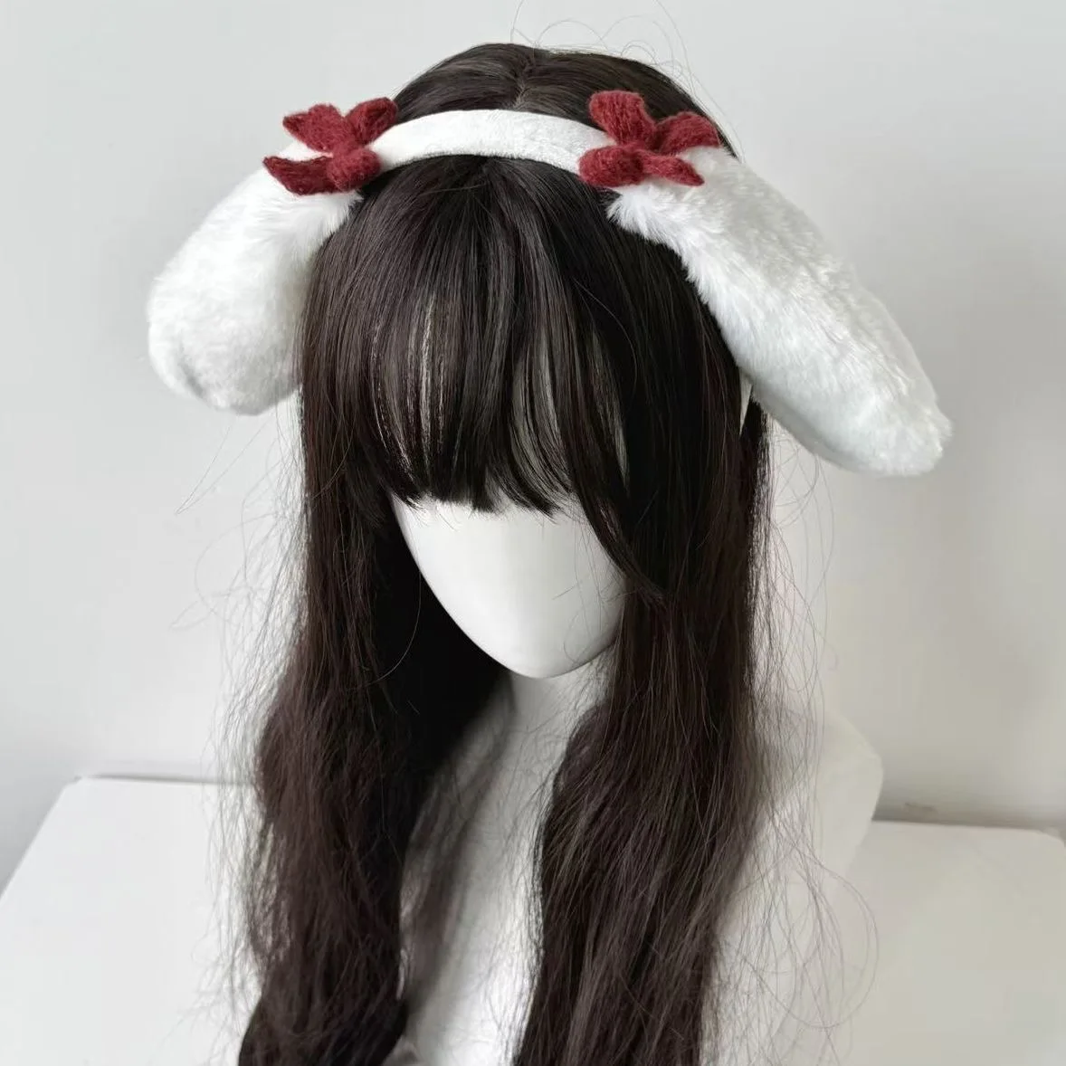 Cute Bunny Ears Headband Plush Rabbit Hair Hoop Headwear Cosplay Costume Hair Accessories For Girl Party