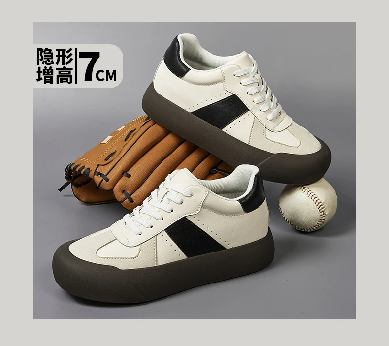 Mann Kuh Leder Turnschuhe Mode Aufzug Schuhe Höhe Erhöhen Einlegesohlen 7CM Leder Schuhe für Männer Casual Hohe Lift sport – Detail 11