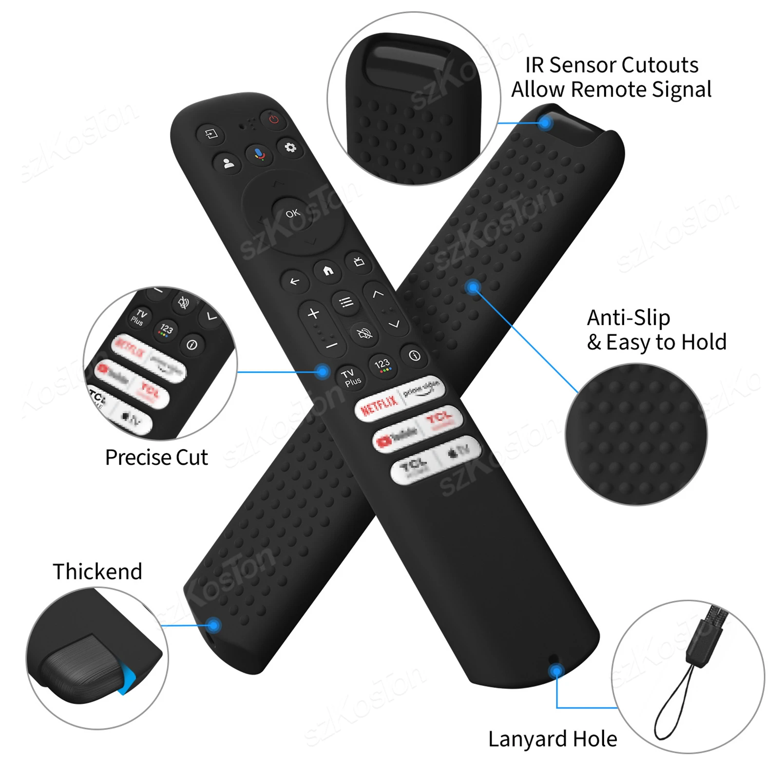 Silicone TV Remote Case for Smart TV TCL Control Protection Cover for RC813 RC923 FMB3/RC902V FMR1 FMR4 FMR5 Remote