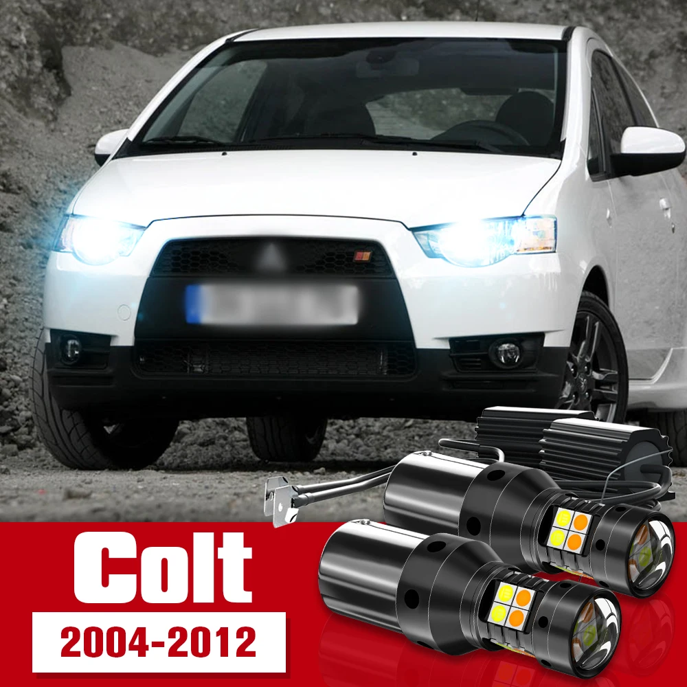 

2pcs LED Accessories Dual Mode Turn Signal+Daytime Running Light DRL For Mitsubishi Colt 2004-2012 2006 2007 2008 2009 2010 2011