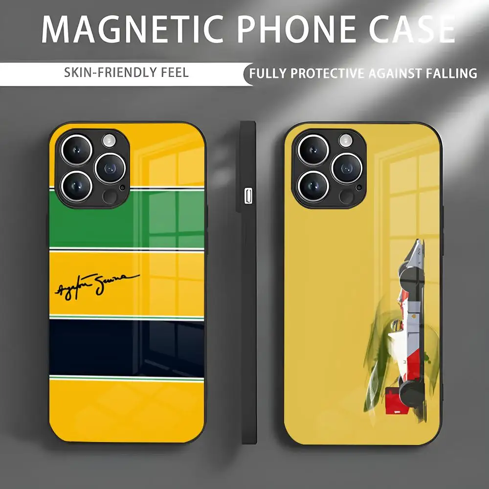 f1-ayrton-tacing-driver-senna-caso-de-telefone-iphone-16-pro-max-caso-15-14-13-12-11-xr-xs-xsmax-8-plus-mini-pro-max-vidro-magnetico