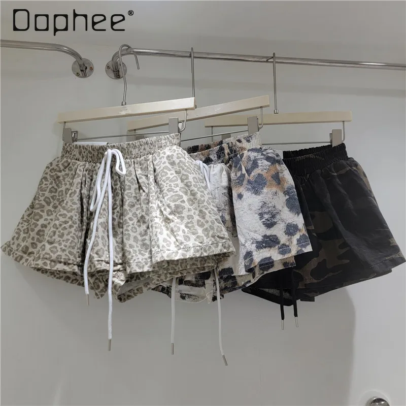 

American Retro Camouflage Printed Denim Skirt Women's 2026 Summer New Versatile and Thin Loose Spice Girl Short Skirt