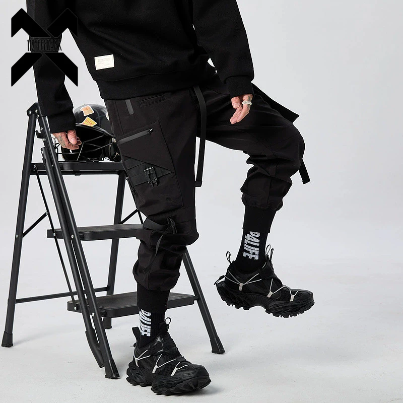 

Men's Tactical Cargo Pants 2025 New Streetwear Joggers with Multi-Pockets Black Utility Work Pants Elastic Waist Casual Trousers